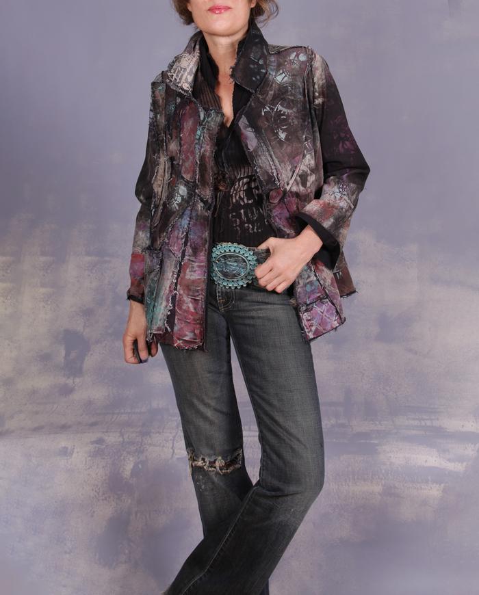 'I saw turquoise and gold' leather hand-textured art belt