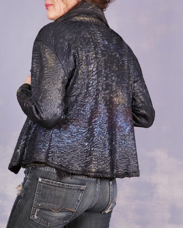 'sparkly waves rolling in' textured stretch jacket