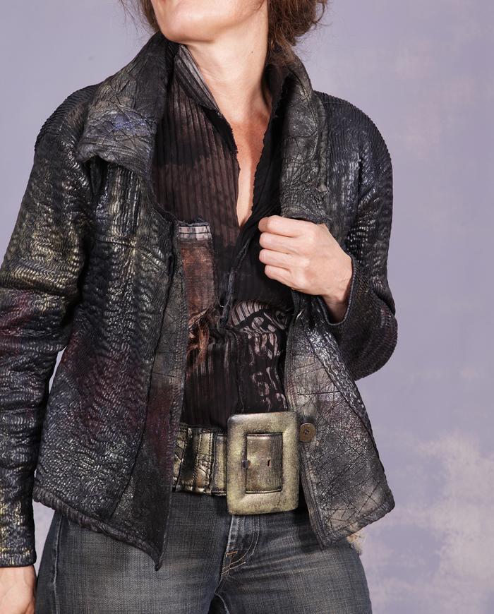 'sparkly waves rolling in' textured stretch jacket