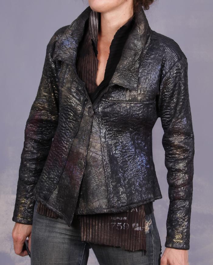 'sparkly waves rolling in' textured stretch jacket