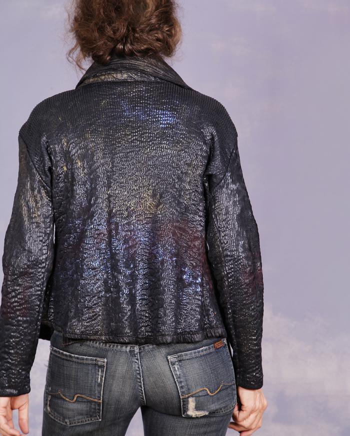 'sparkly waves rolling in' textured stretch jacket