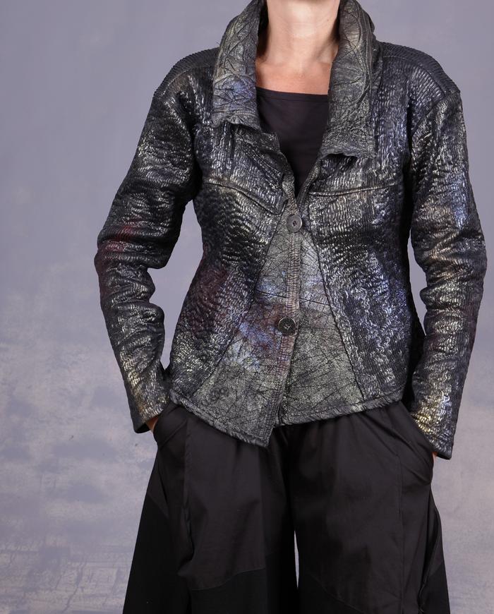 'sparkly waves rolling in' textured stretch jacket