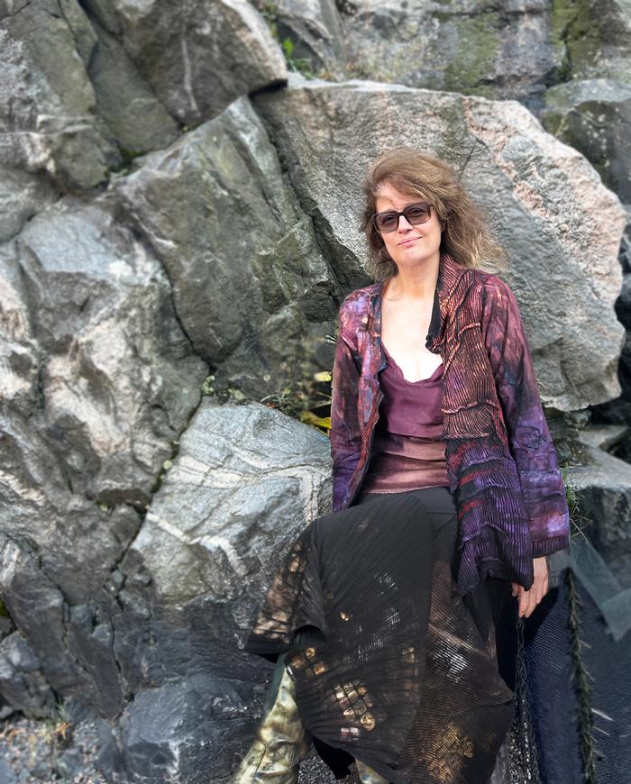 'song of a fire bird' avant-garde textured jacket