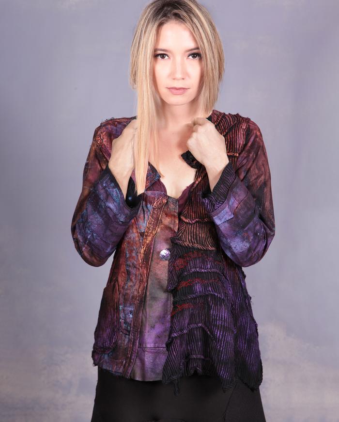 'song of a fire bird' avant-garde textured jacket
