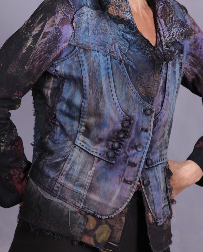 'a colorful optical illusion' detailed fitted jacket