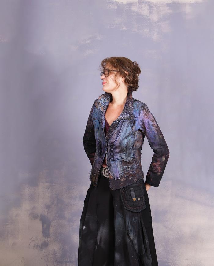 'a colorful optical illusion' detailed fitted jacket