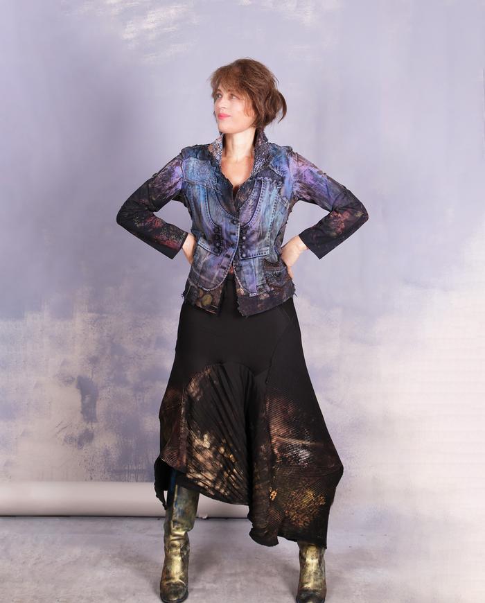 'a colorful optical illusion' detailed fitted jacket