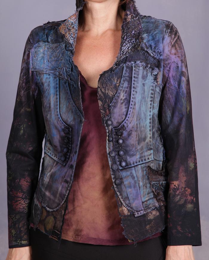 'a colorful optical illusion' detailed fitted jacket