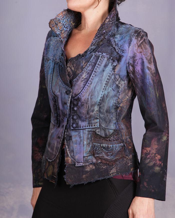 'a colorful optical illusion' detailed fitted jacket