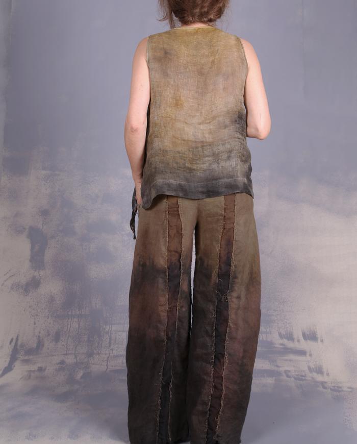'queen of earth' distressed Belgian linen pants