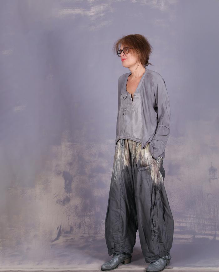 'let it melt' full tapered distressed pants