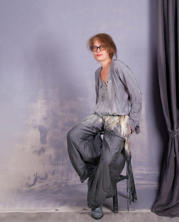 'let it melt' full tapered distressed pants