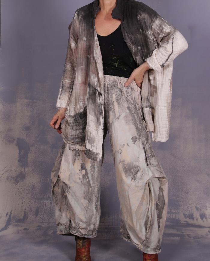 'way over the moon' hand-painted wide leg pants