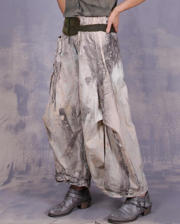 'way over the moon' hand-painted wide leg pants