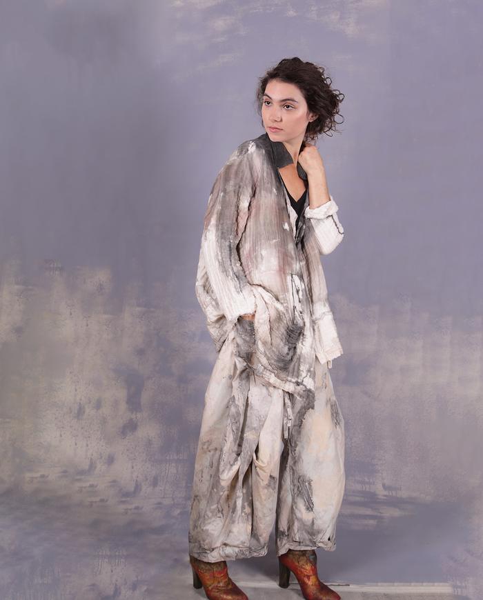 'way over the moon' hand-painted wide leg pants