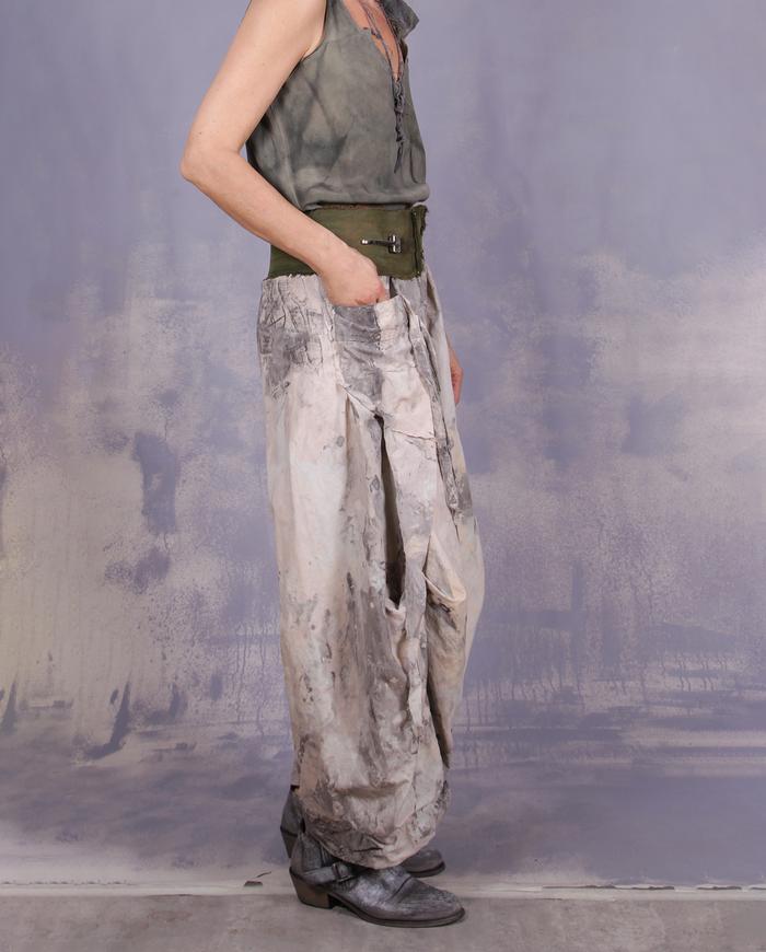 'way over the moon' hand-painted wide leg pants