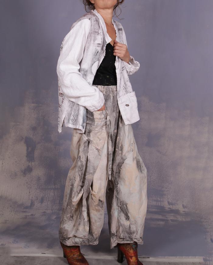 'way over the moon' hand-painted wide leg pants