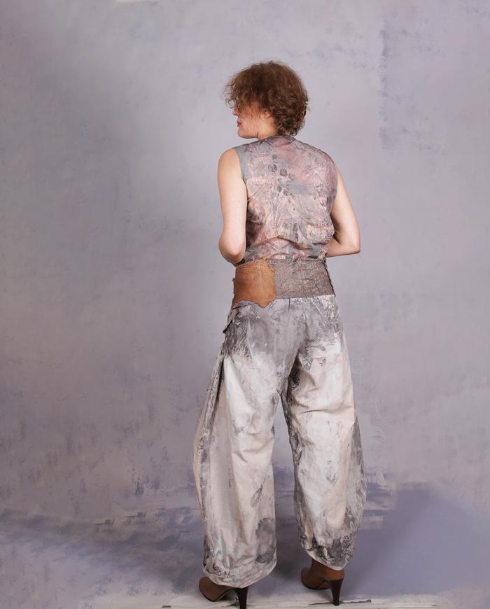 'way over the moon' hand-painted wide leg pants