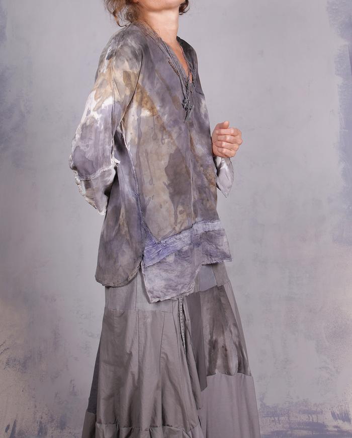 'perfectly neutral in every way' silk crepe watercolor blouse