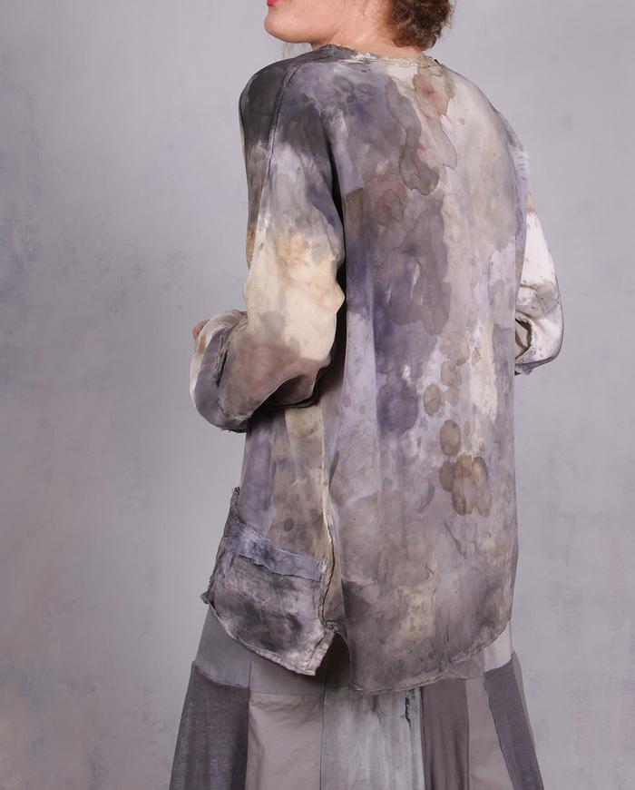 'perfectly neutral in every way' silk crepe watercolor blouse