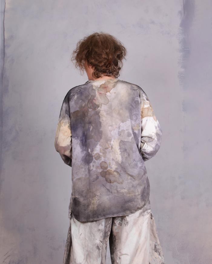 'perfectly neutral in every way' silk crepe watercolor blouse