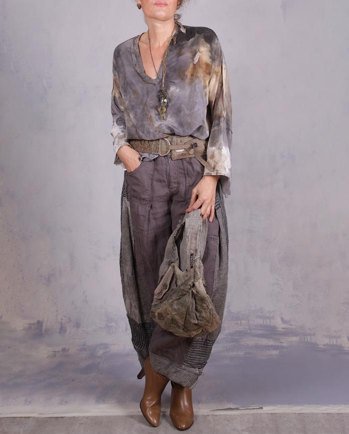 'perfectly neutral in every way' silk crepe watercolor blouse