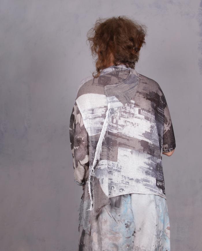 'over and in between' asymmetrical knit sweater