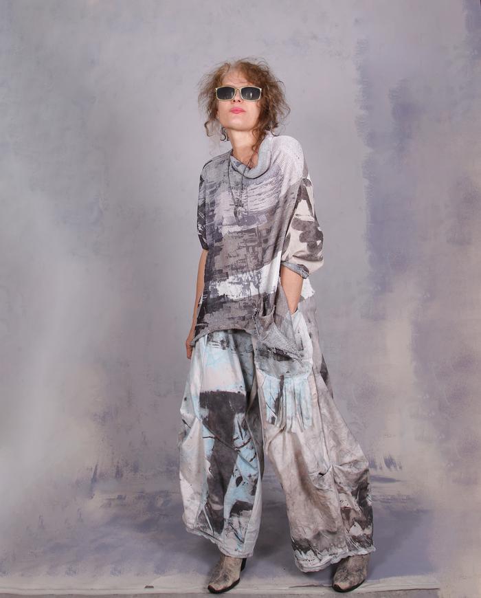 'over and in between' asymmetrical knit sweater