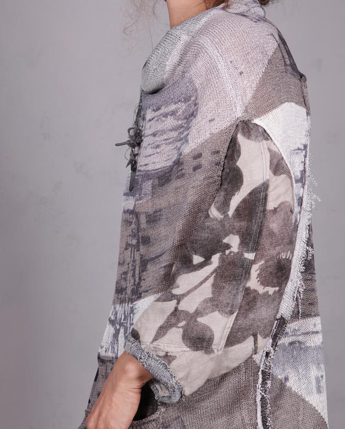 'over and in between' asymmetrical knit sweater