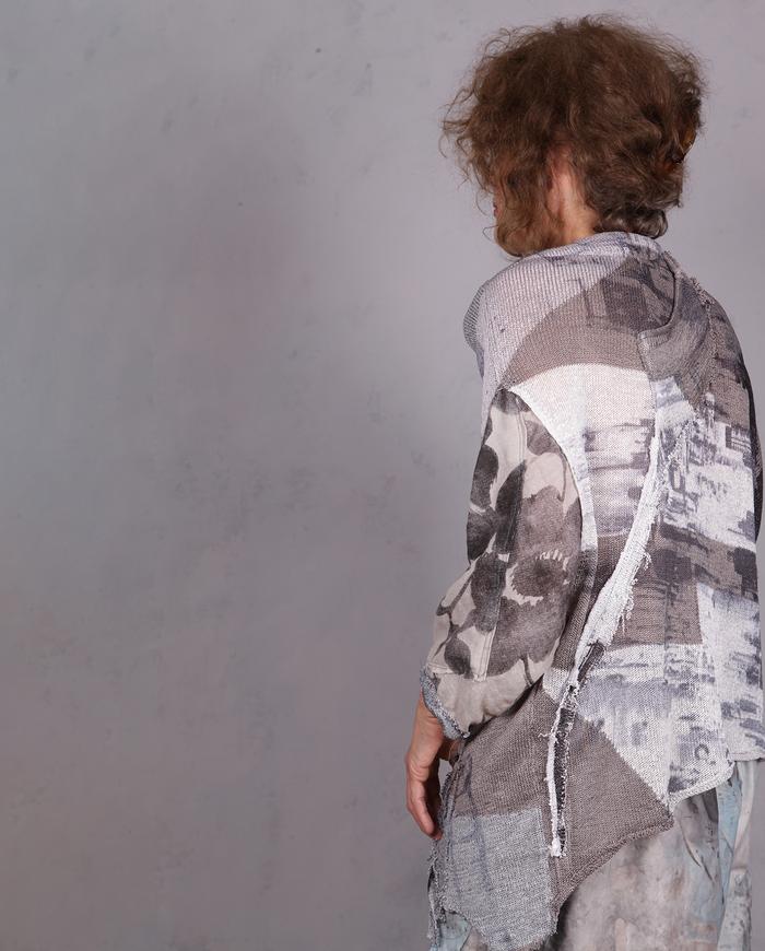 'over and in between' asymmetrical knit sweater