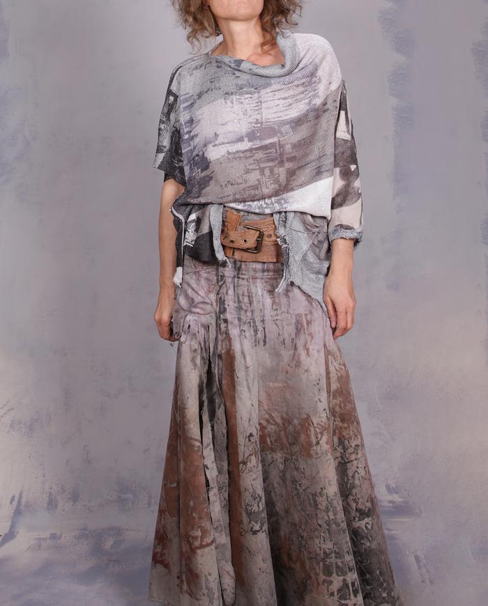 'over and in between' asymmetrical knit sweater