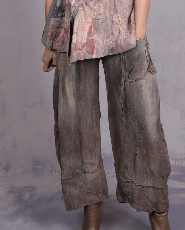 'in a minimalistic groove' stonewashed Belgian linen pants