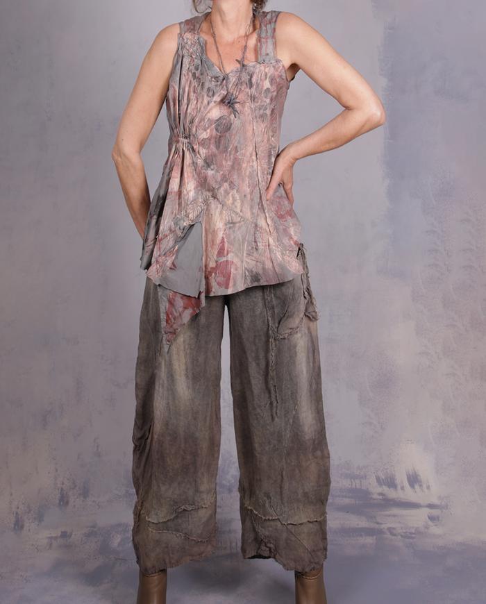 'in a minimalistic groove' stonewashed Belgian linen pants