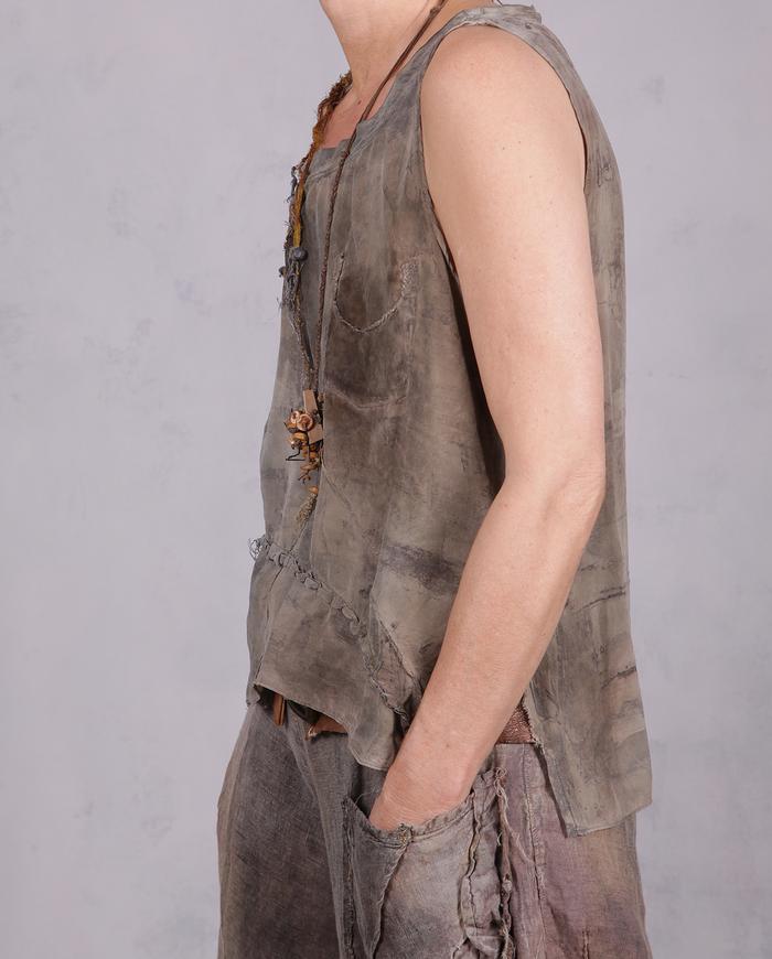 'one and for all' neutral colors detailed tank top