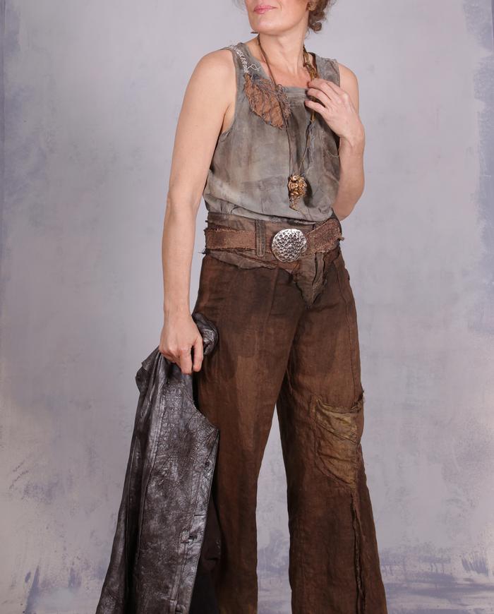 'one and for all' neutral colors detailed tank top