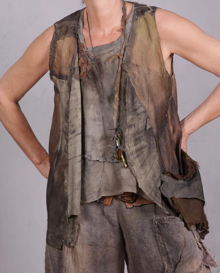 'one and for all' neutral colors detailed tank top