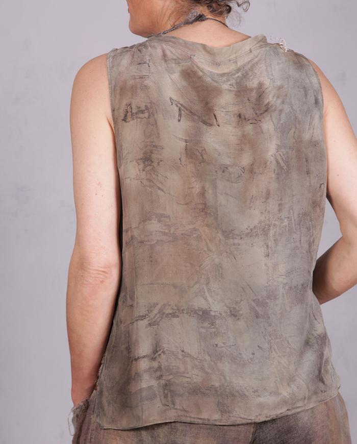'one and for all' neutral colors detailed tank top