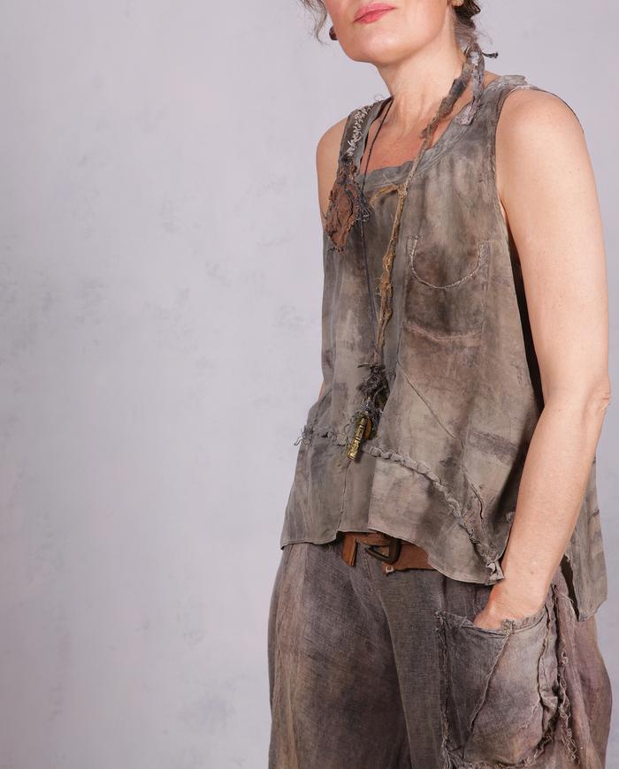 'one and for all' neutral colors detailed tank top