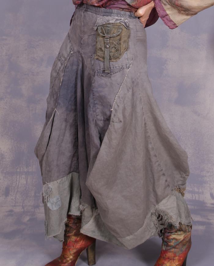 'billowy gray clouds' sculptural detailed maxi skirt