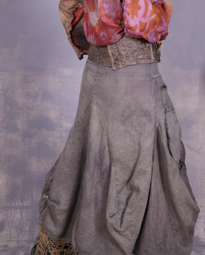 'billowy gray clouds' sculptural detailed maxi skirt