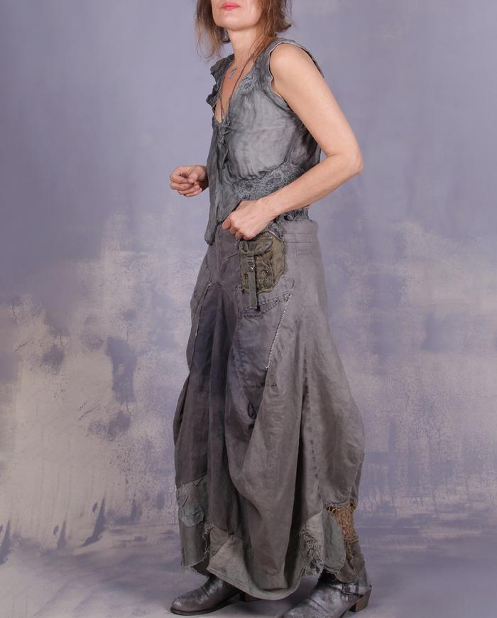 'billowy gray clouds' sculptural detailed maxi skirt