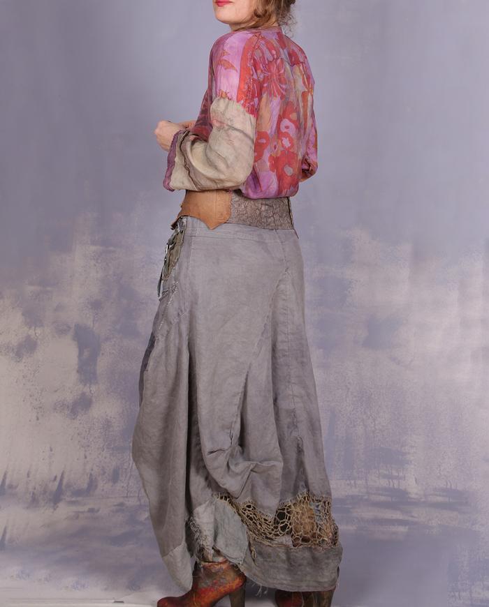 'billowy gray clouds' sculptural detailed maxi skirt