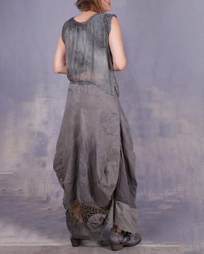 'billowy gray clouds' sculptural detailed maxi skirt