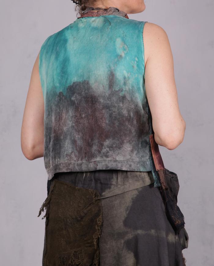 'burnished by the evening light' asymmetrical silk top