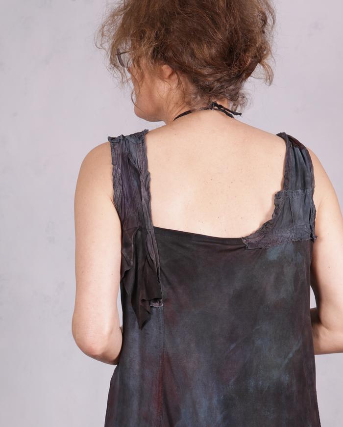 'no explanatory note' hand-painted A-line silk maxi dress