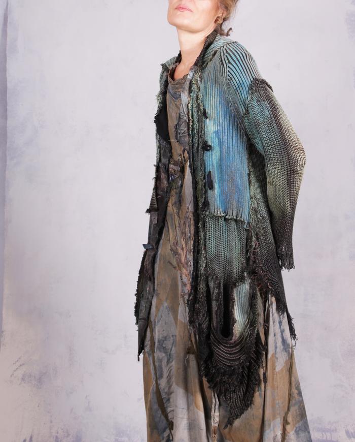 'edgy with a twist of fun' ultra-detailed signature knit cardigan