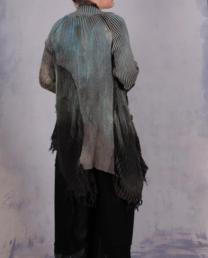 'edgy with a twist of fun' ultra-detailed signature knit cardigan