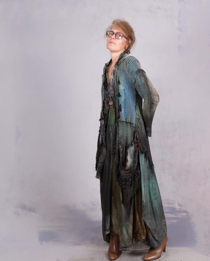 'edgy with a twist of fun' ultra-detailed signature knit cardigan