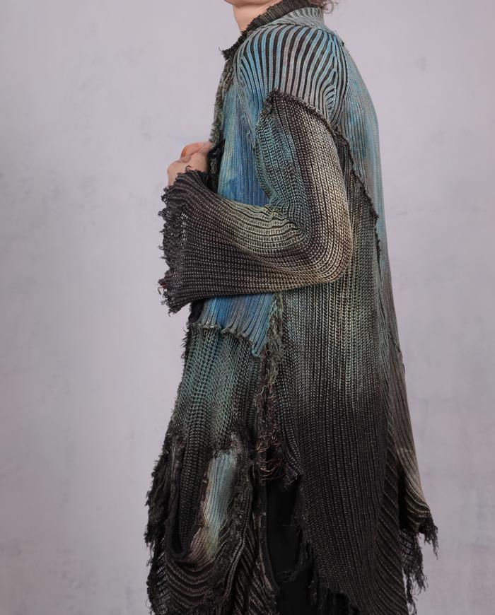 'edgy with a twist of fun' ultra-detailed signature knit cardigan