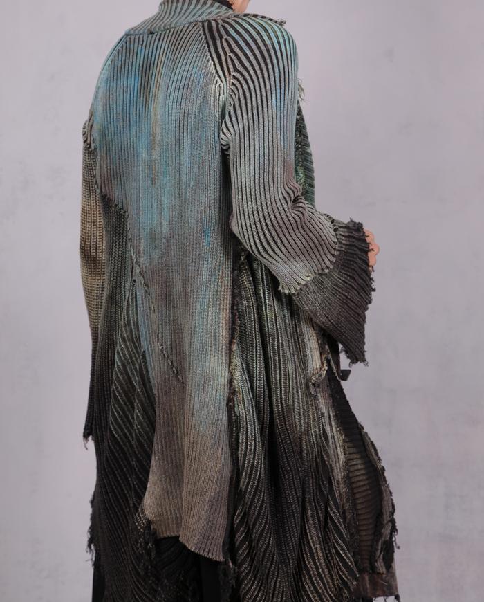 'edgy with a twist of fun' ultra-detailed signature knit cardigan